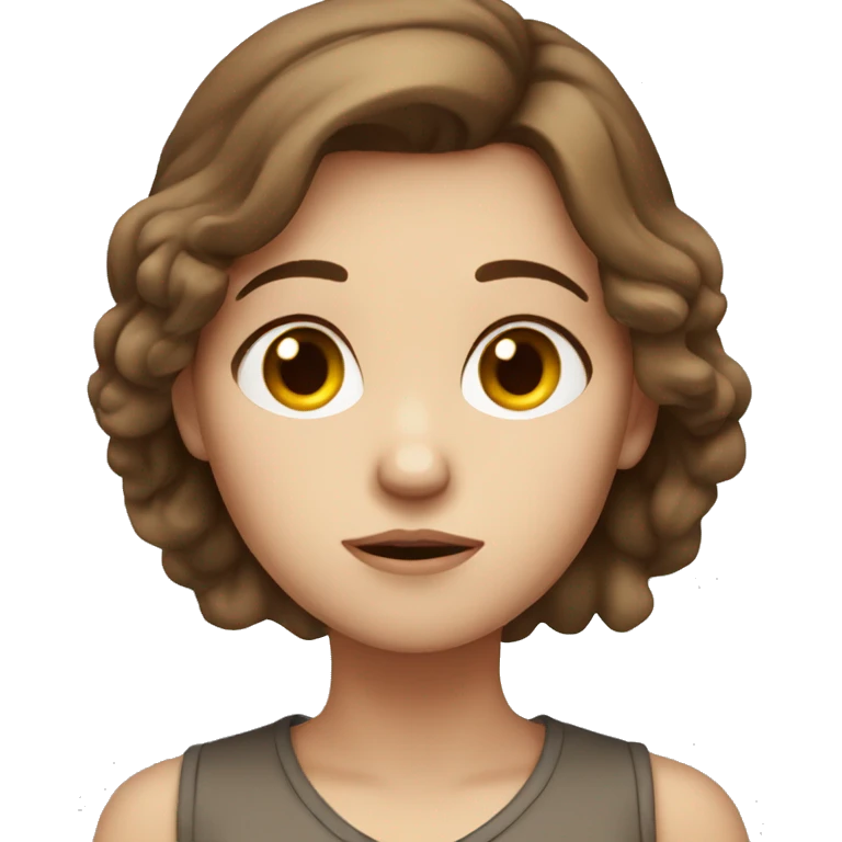Brown haired white girl is sad emoji