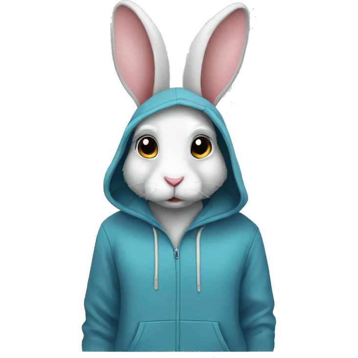 Rabbit wearing hoodie emoji
