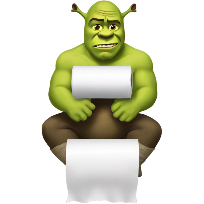 Shrek with toilet paper emoji