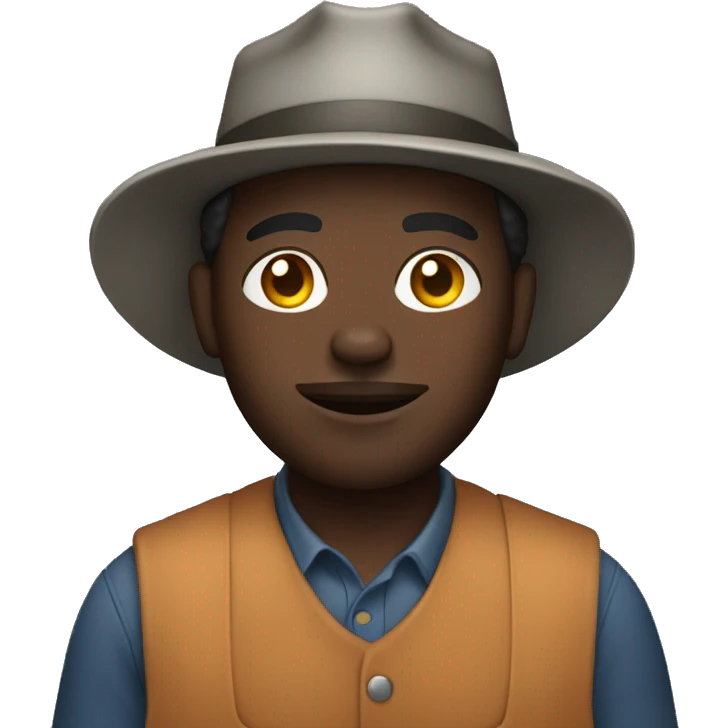 A black man in a work of farmer emoji