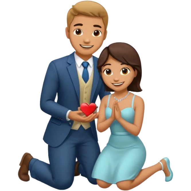 man kneeling and asking for marriage emoji