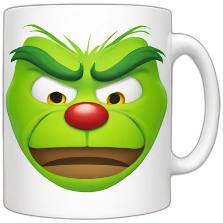 Grinch face mug emoji