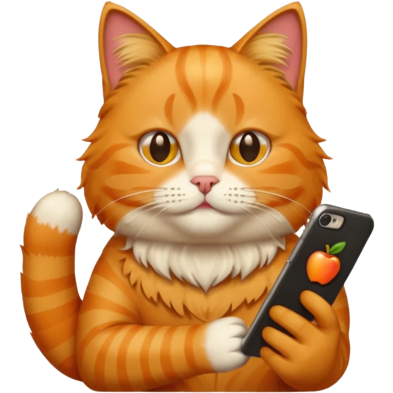 cat using a phone, apple style emoji emoji