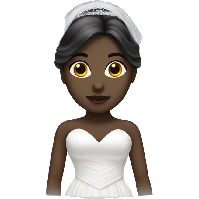 White bride with black veil emoji
