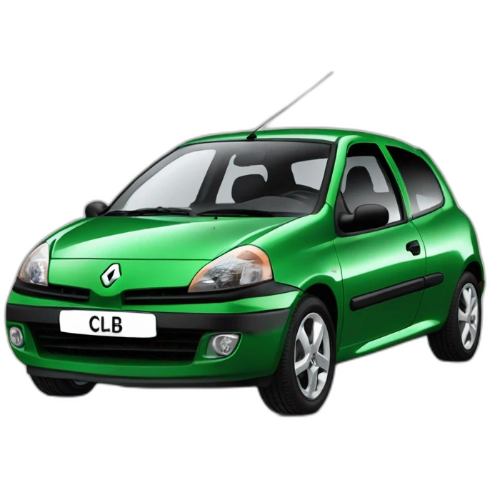Green car Renault Clio 2 phase 2 emoji