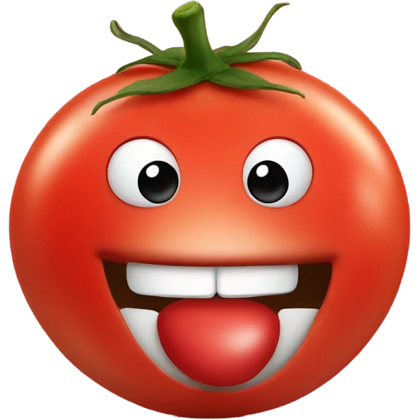 Tomato with a nose blowing a kiss emoji