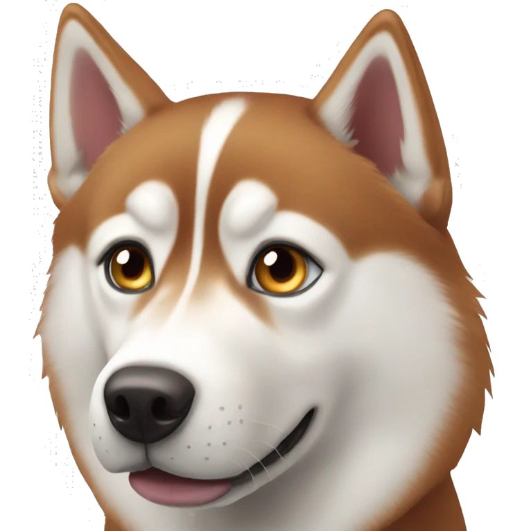 Red Siberian husky emoji