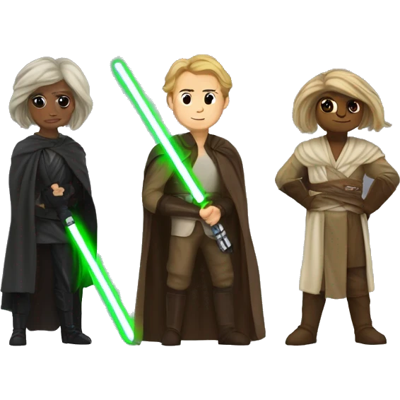 jedi wake up with sable laser and cape emoji