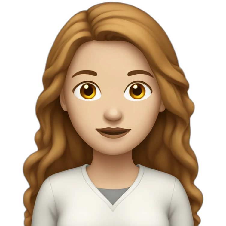 White-woman-with-long-brown-hair emoji