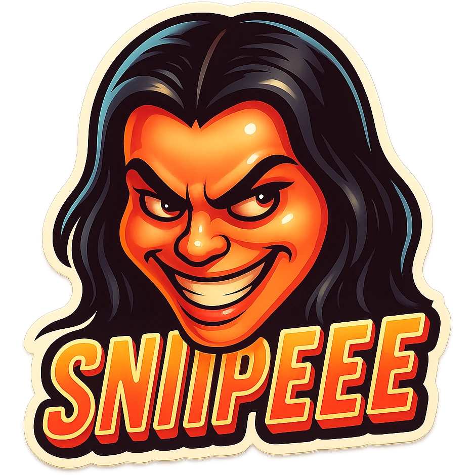 grin EVIL LOOk , Make it say "SNIPEEE" emoji