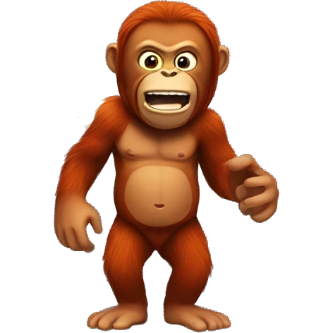 lightning striking an orangutan emoji
