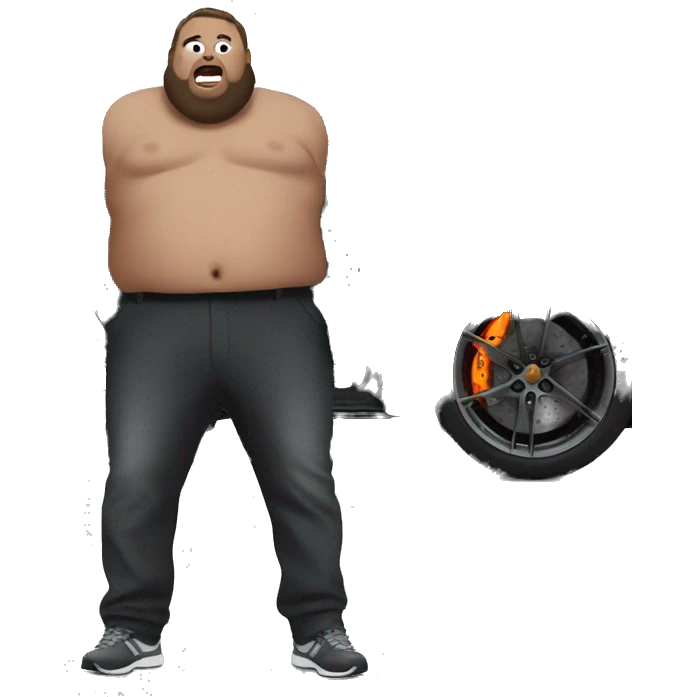 Fat guy getting into a McLaren and destroying it  emoji
