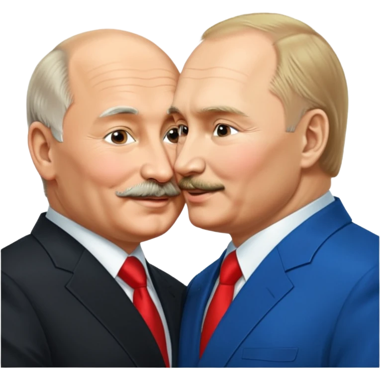 lukashenko and putin kiss emoji