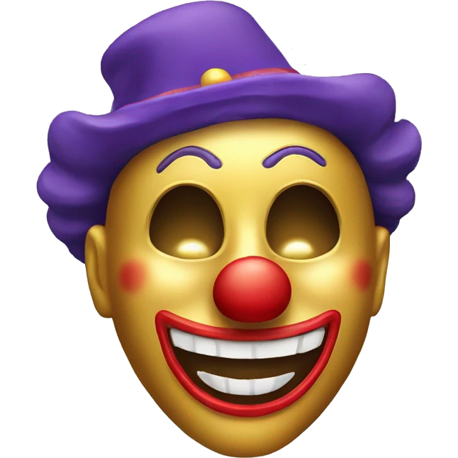 Funny Golden clown mask  emoji