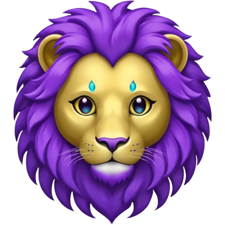 glitter purple and cian lion emoji