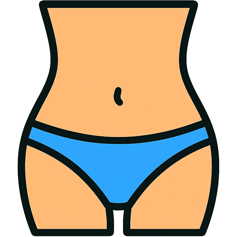 colored icon of a female belly, simple and clear emoji
