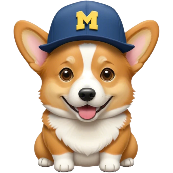 Corgi With a Michigan Hat emoji