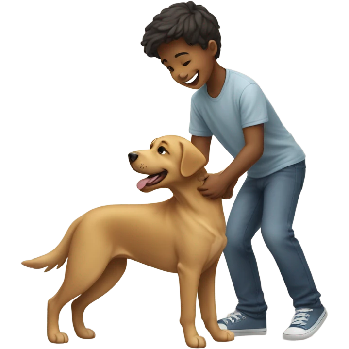 Boy with dog emoji