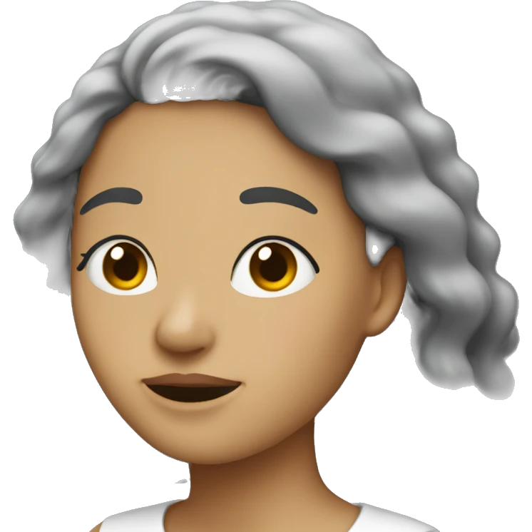 Una mujer durmiendo blanca pelo negro emoji