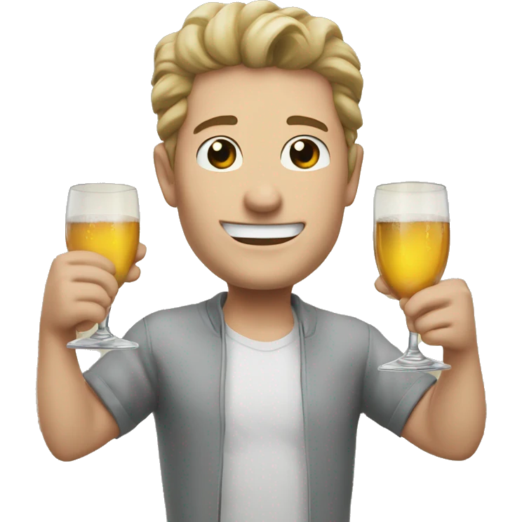 white guy One glass cheers  ￼ emoji