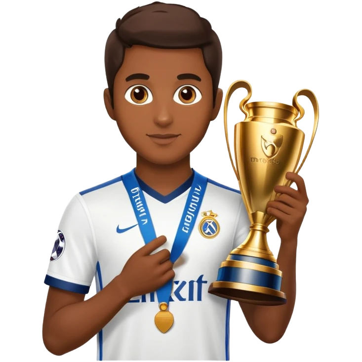 Vini Jr holding the Champions League trophy emoji