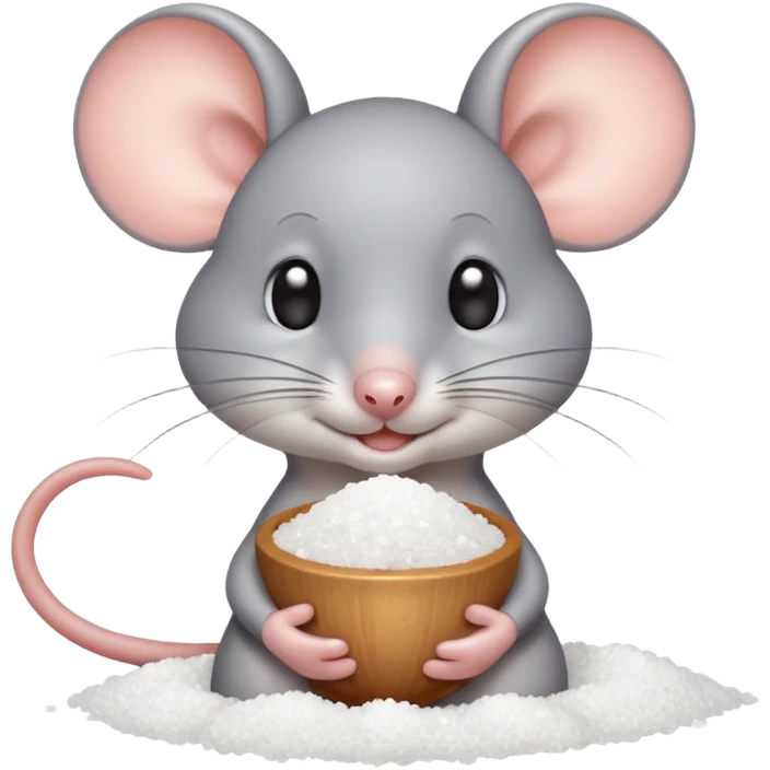 Cute mouse with salt emoji