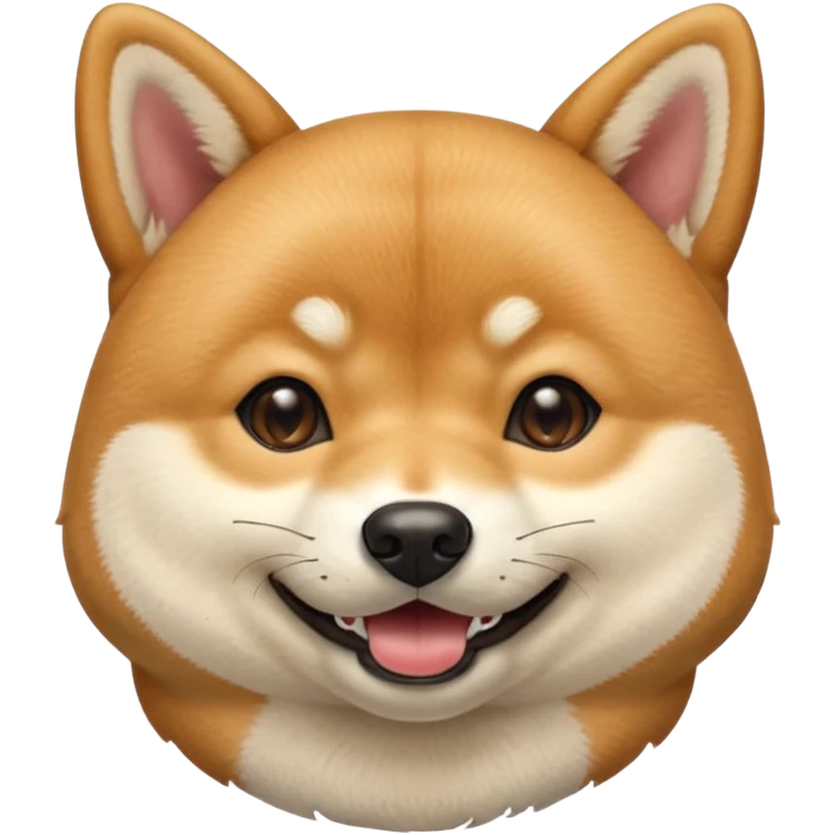 portrait of a shiba dog, smiling with closed mouth, no tongue showing emoji