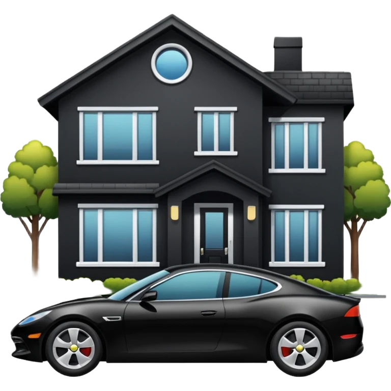 car sport in front of a house emoji