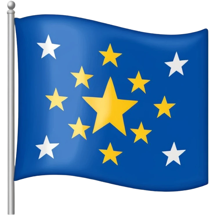 Bandera canaria con 7 estrellas emoji