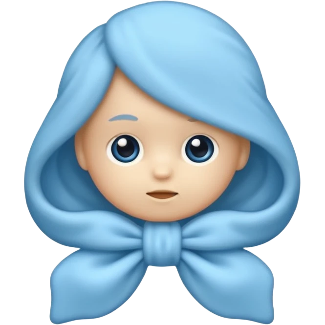 Mache einen coquette emoji ne babyblaue schleife ohne Gesicht nur eine Schleife kein Mensch  emoji