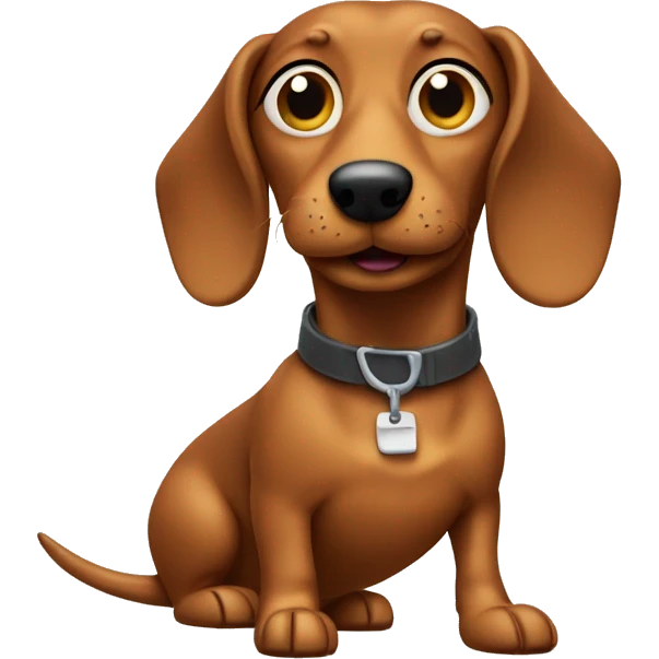 wiener dog working at a computer emoji