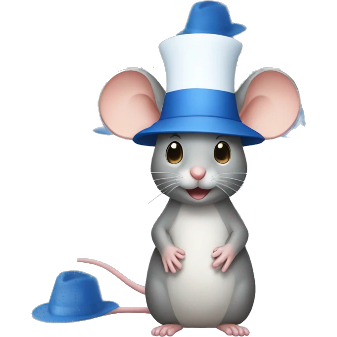 Mouse with white and blue hat emoji