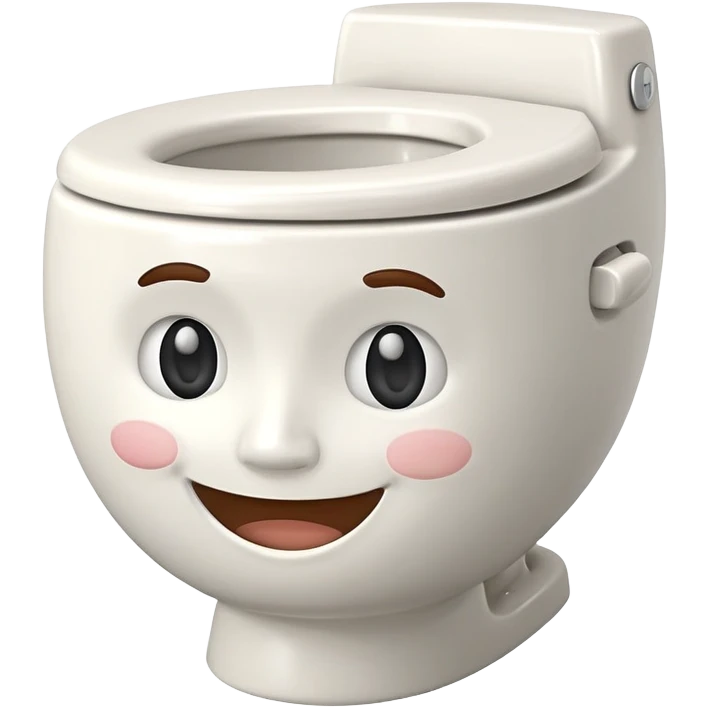 Cartoon toilet with human face emerging from bowl emoji