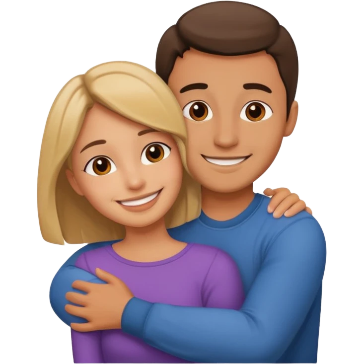 Create a man hug his girlfriend emoji