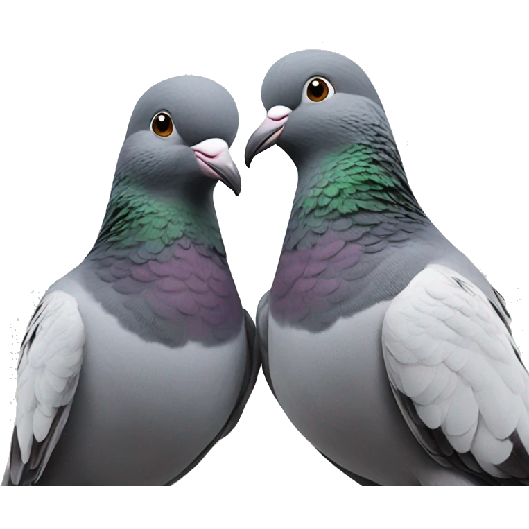 2 pigeons behind each other emoji