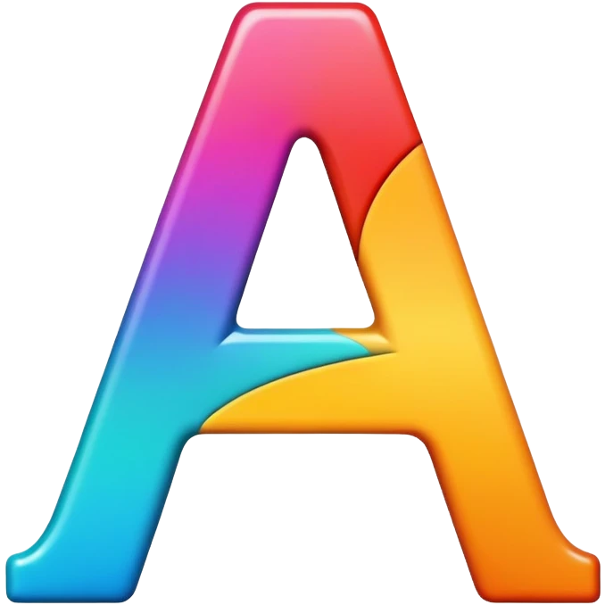 bold letter A in bright colors emoji