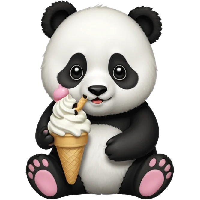 Panda eating ice cream emoji