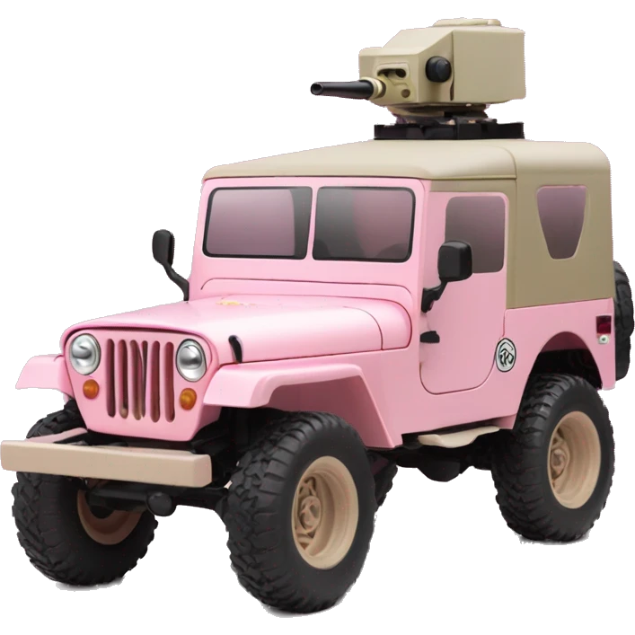Light Pink Willy’s  army jeep rc car emoji