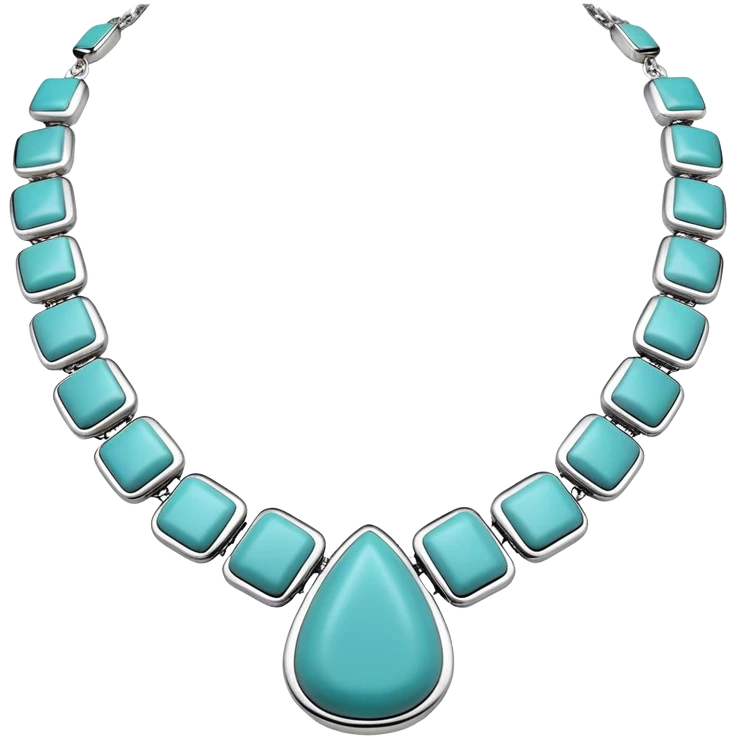 Western silver turquoise necklace  emoji