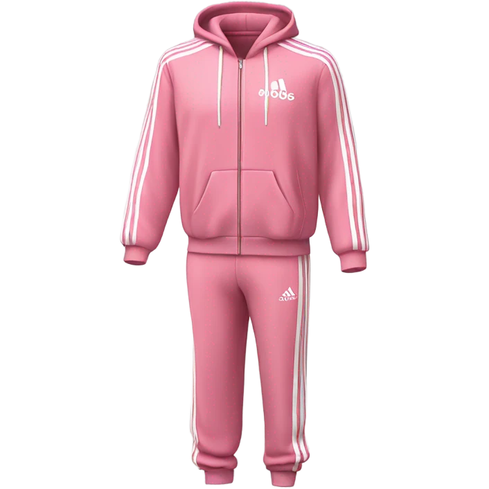 pink adidas sweat suit with white stripes emoji