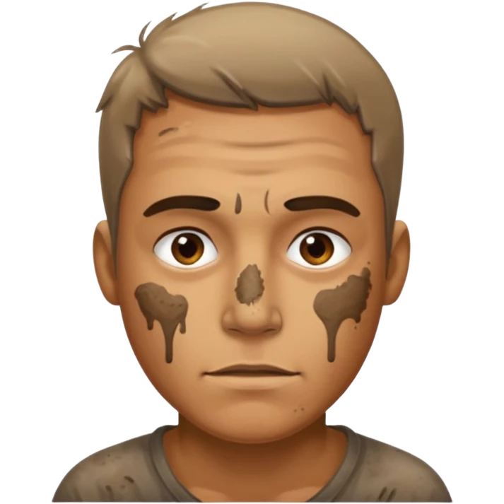 man with extremaly dirty face emoji