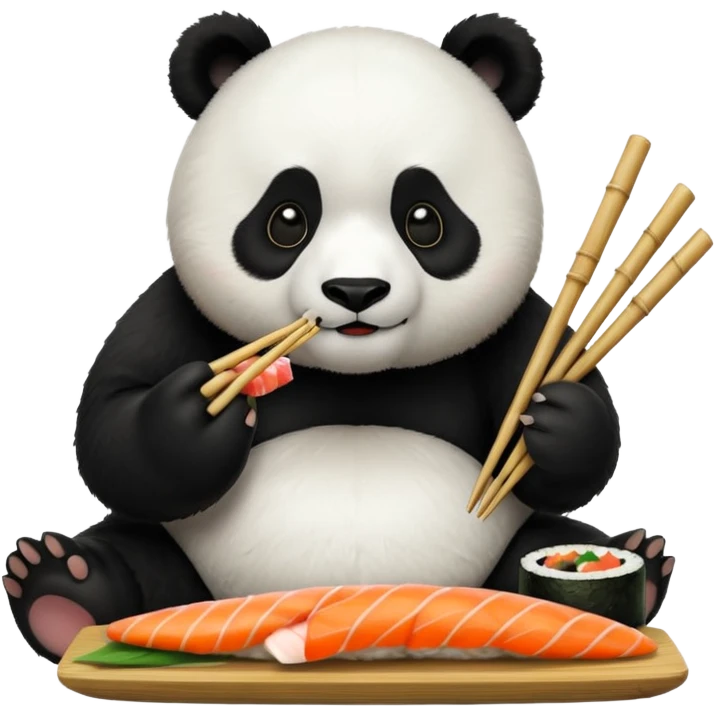 panda eating sushi emoji