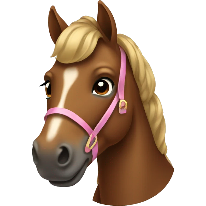 brown horse with a bow on it emoji