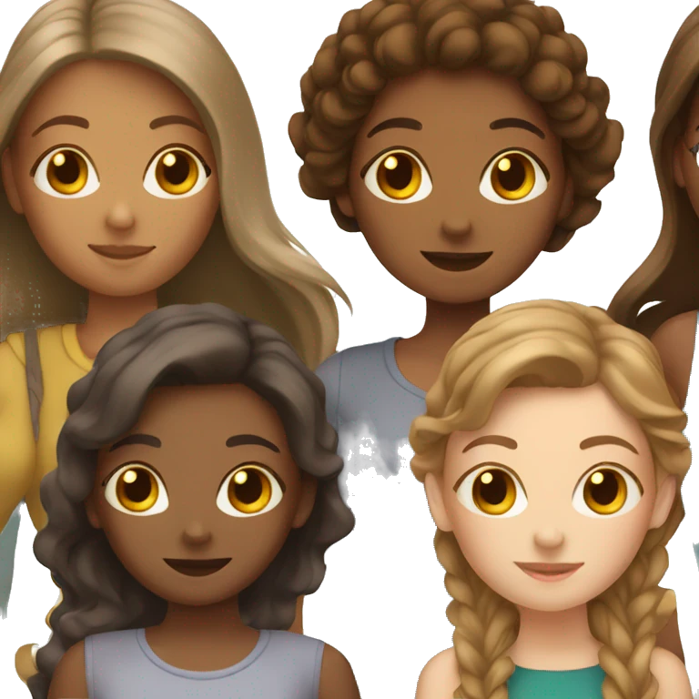 3 girls with brown hair emoji