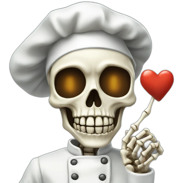 skeleton Chef's Kiss Pinched Finger heart emoji