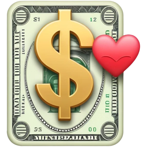Prepare the Emoji of dollar with rectangle shape and prepare heart inside of it by prepare the heart emoji to the word Mimi


 emoji