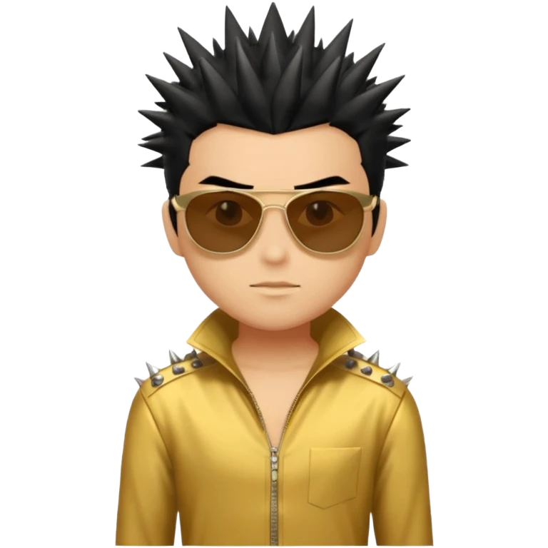hellvis character, front view, simple, bold, expressive, no text emoji