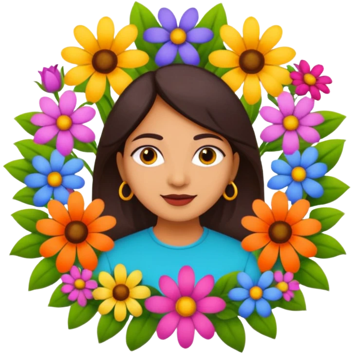 Logo of Madhu Gupta surrounded by flowers emoji