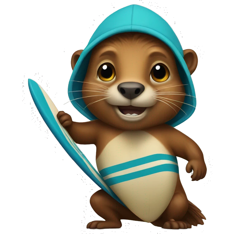 Surfing beaver emoji