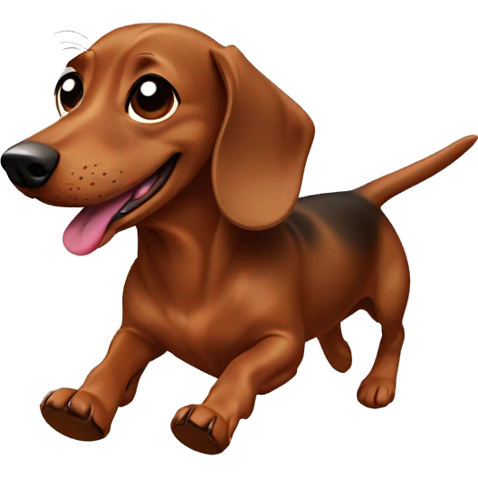 Brown dachshund running with a tongue out  emoji